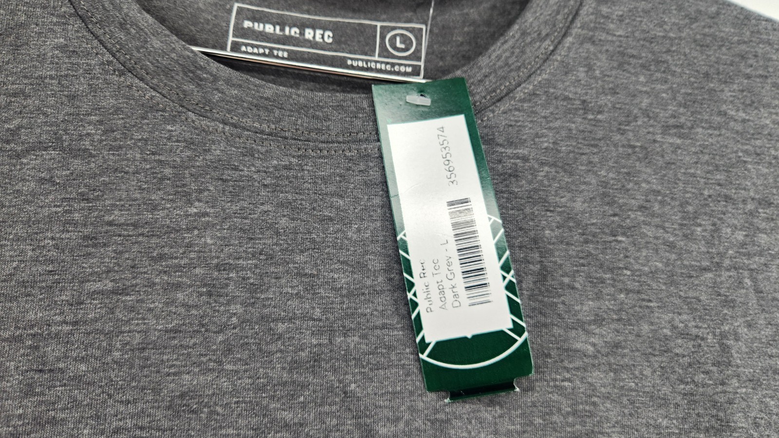 Public Rec Men&rsquo;s Dark Grey Large Adapt Tee T-Shirt NWT