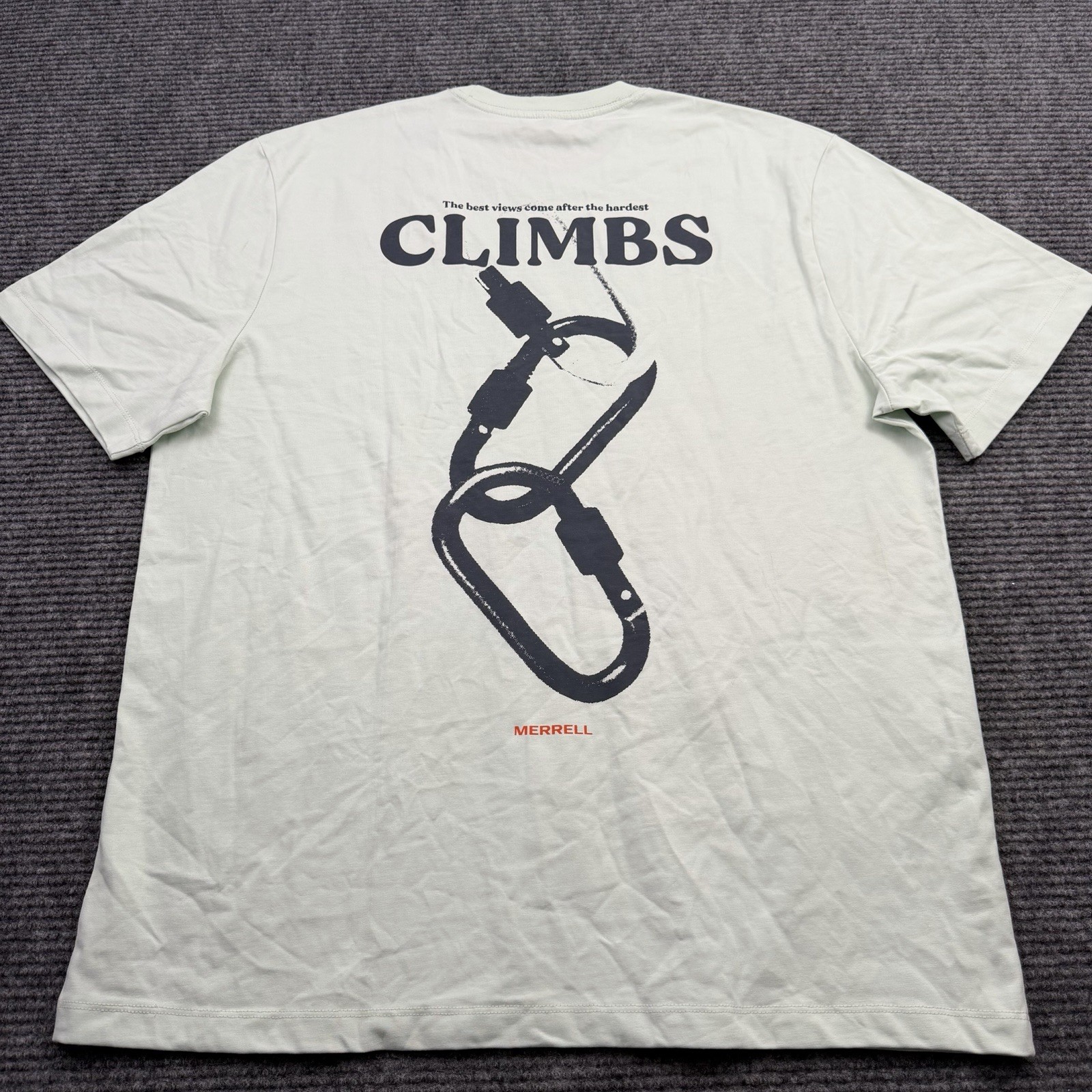 Merrell Climbing Graphic T-shirt Men’s Size XL Mint Green Cotton NWT MSRP $39