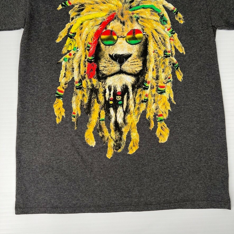 2 Monkeys Shirt Men Medium Reggae Lion Rasta Dread Sunglass Work Party Core Ex