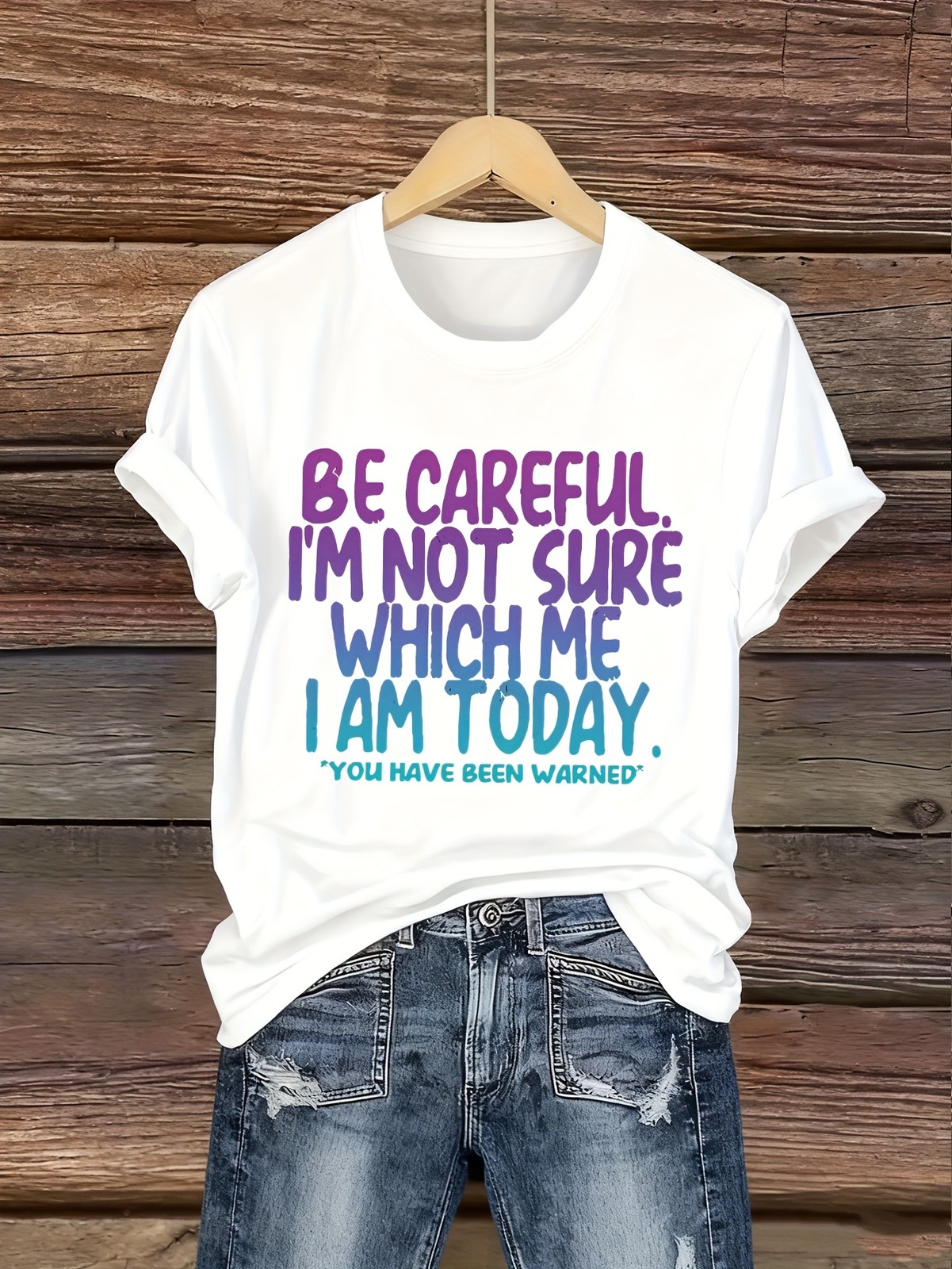 Women&rsquo;S Funny « I&rsquo;m Not Sure Which Me I Am Today » T-Shirt Crew Neck Printed Tee ♪