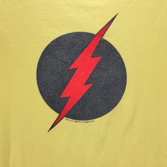 The Flash DC Comics Graphitti Vintage 1999 90s Shirt Mens Medium M Yellow Black