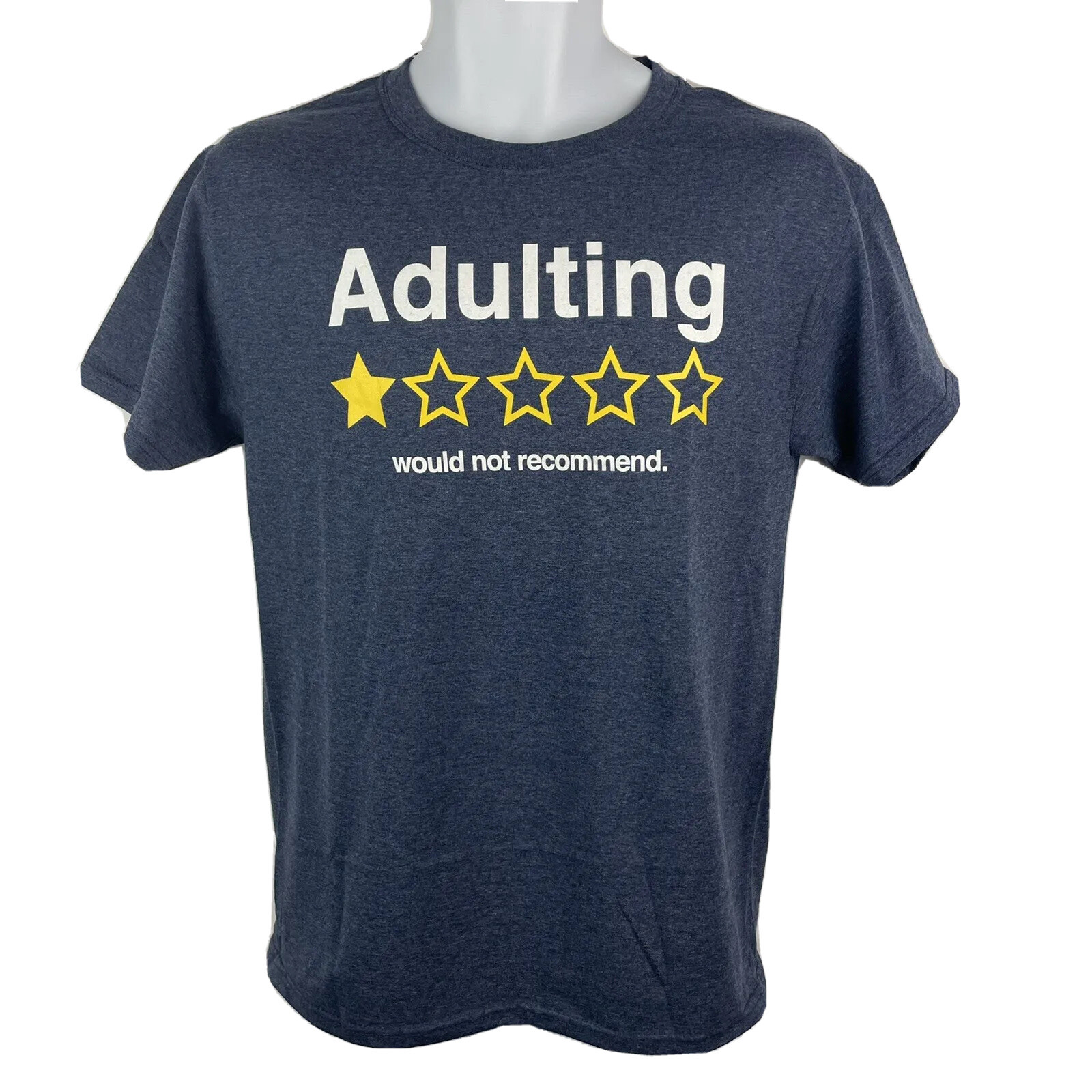 NEW! Adulting Tee T Shirt / Men’s (S) Blue DOM 50-50 Cotton Blend NWT
