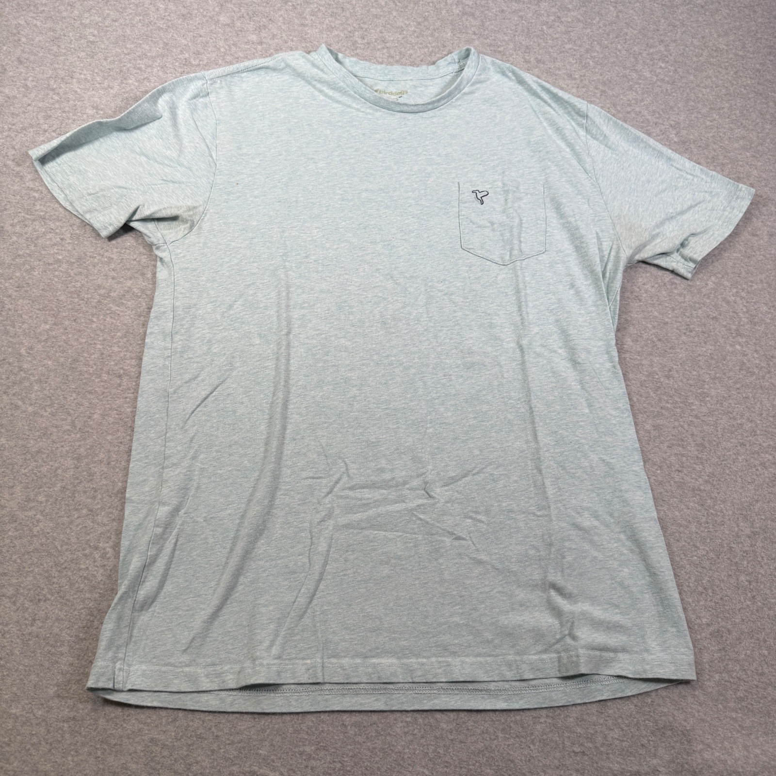 birddogs Mens XL Blue Regular Fit Solid Pocket Logo Crew Neck Short Sleeve Tee