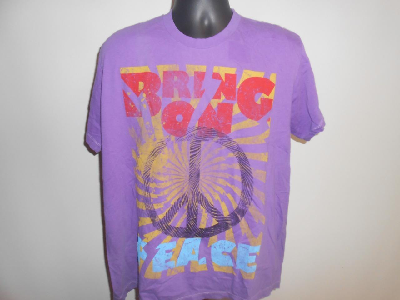 New- Men&rsquo;s Size L Large Bring on Peace Purple Shirt
