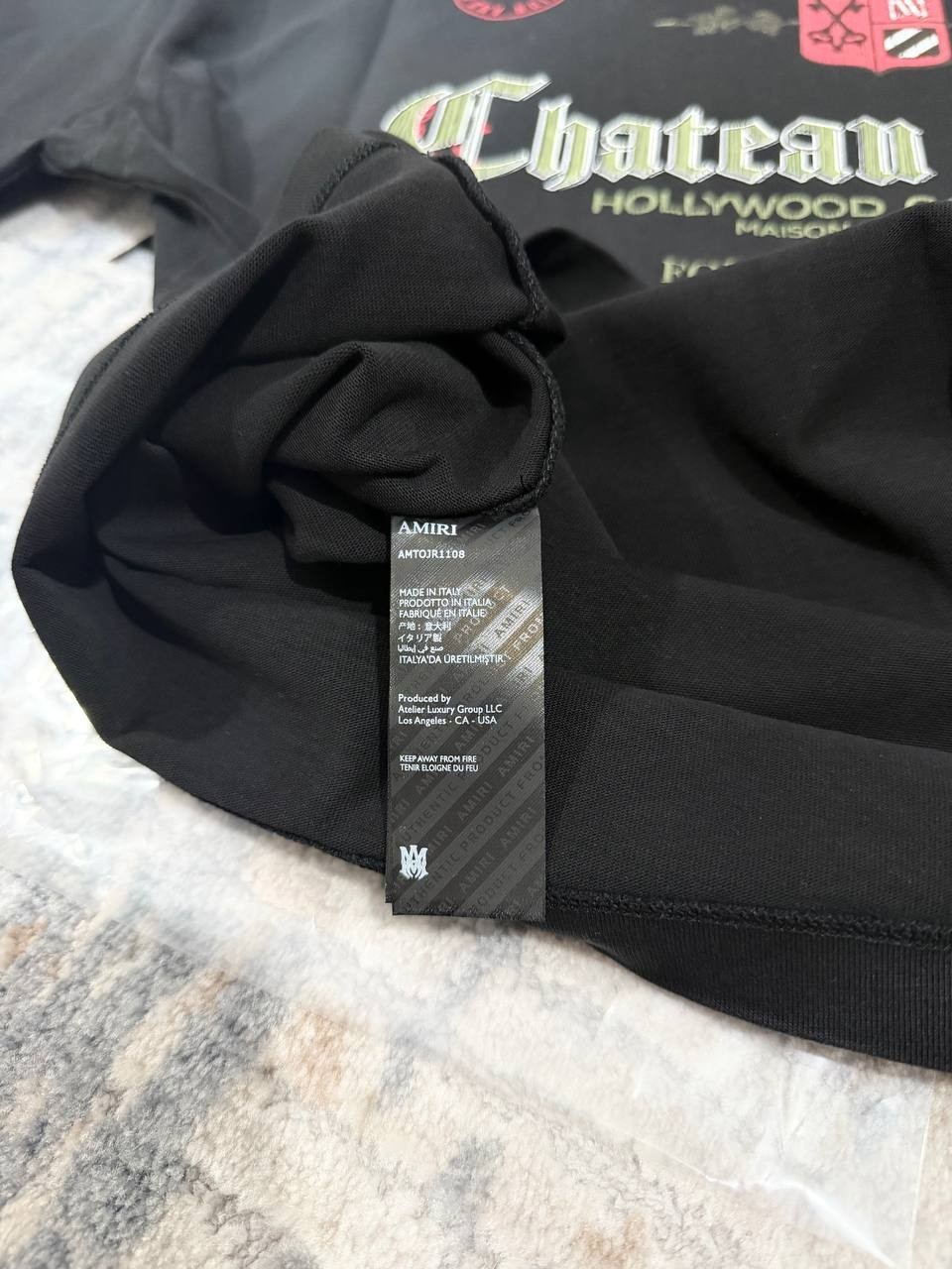 Amiri T-shirt Black Logo Te M sizee