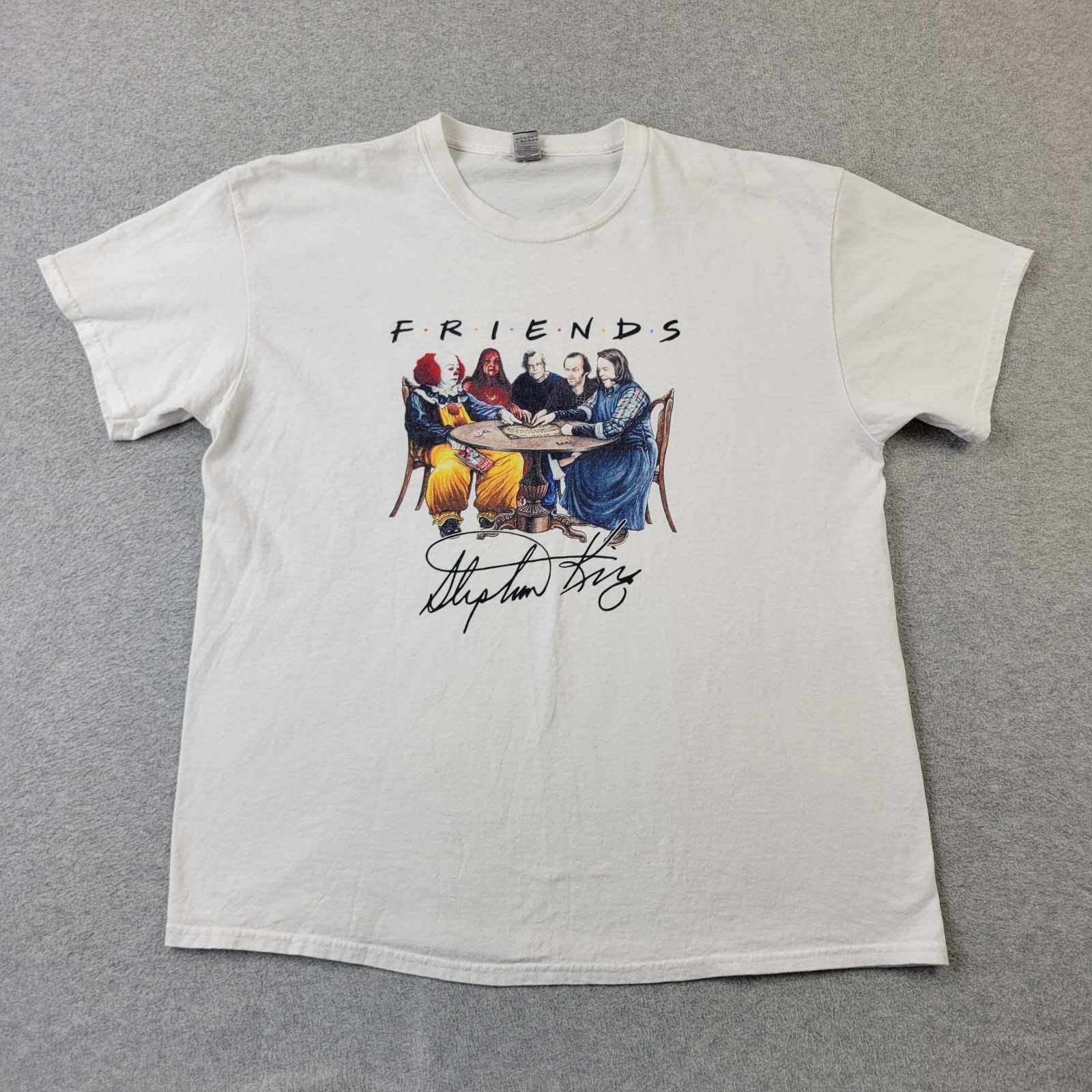 Stephen King Horror Friends Shirt Mens XL White Graphic Gildan