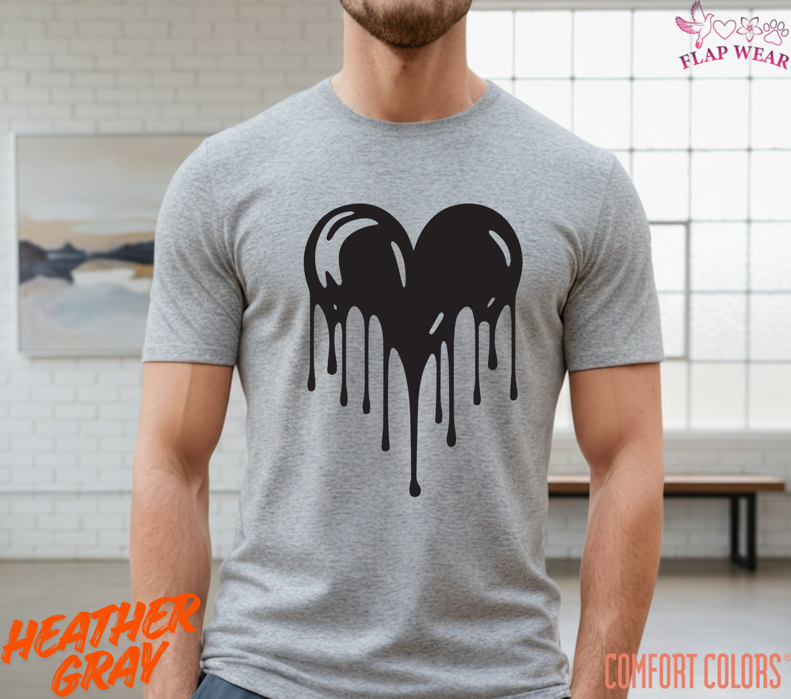 Unisex Dripping Heart Love T shirt Men T shirt Women valanity day Romantic