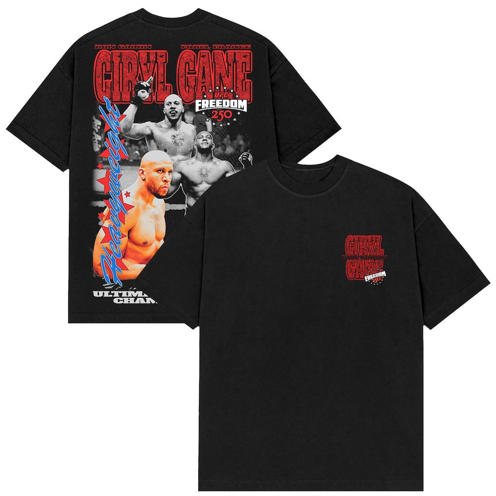 Unisex Black Ciryl Gane UFC Freedom 250 T-Shirt, Tee