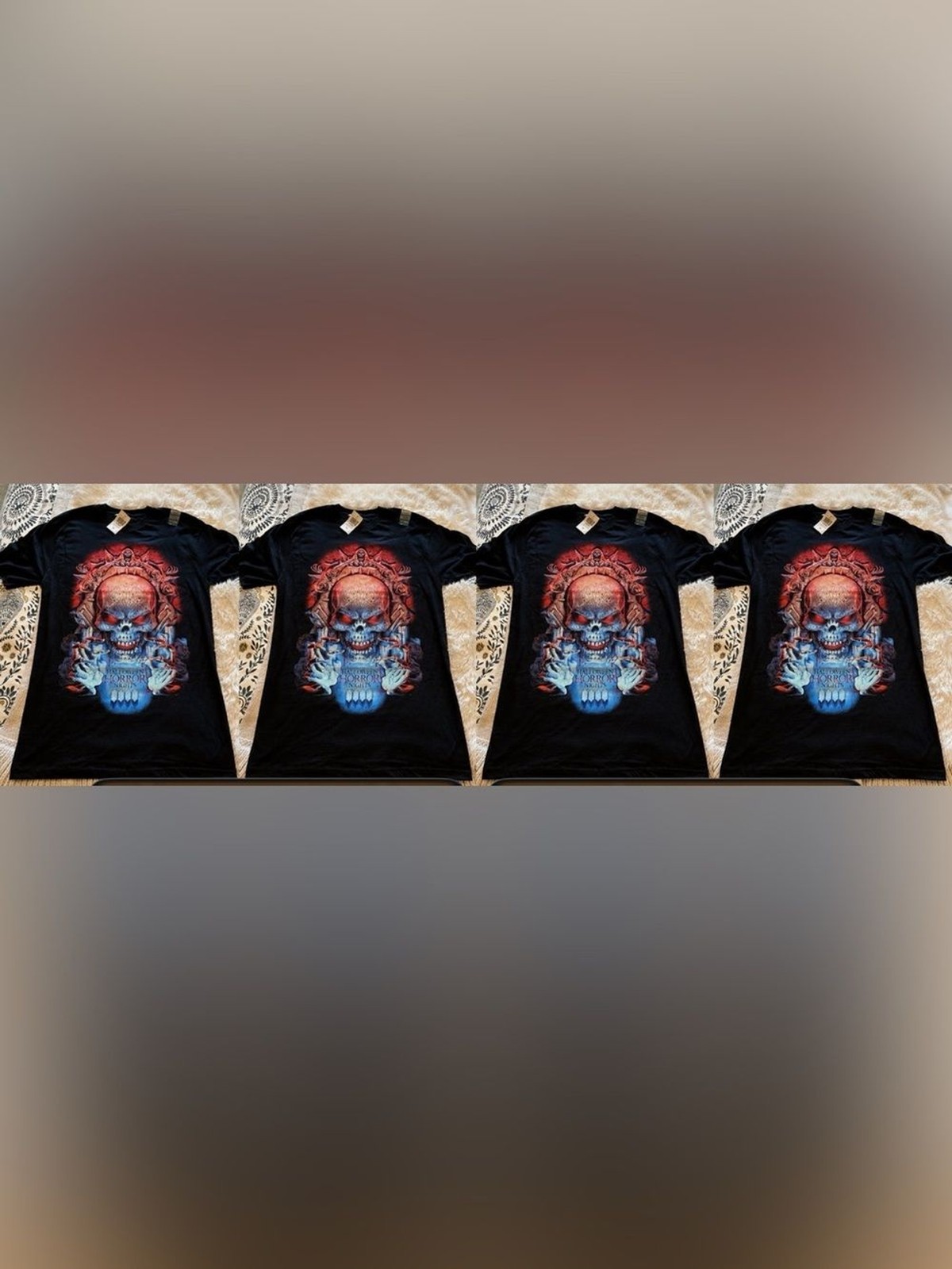 NWT Universal Halloween Horror Nights Menacing Skull Tee Bundle 4pc