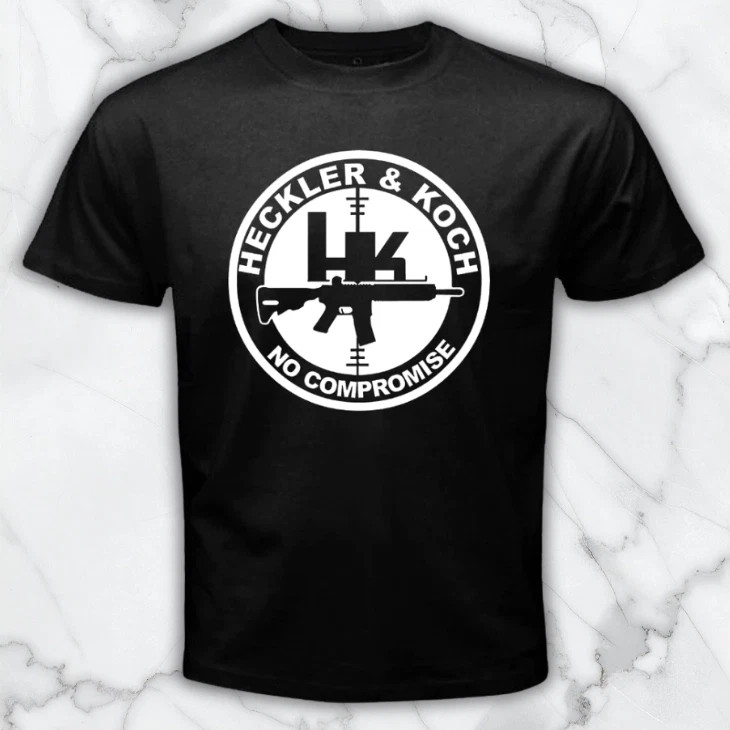 Heckler & Koch HK Guns Firearms Men&rsquo;s Black Graphic T Shirt Freeships