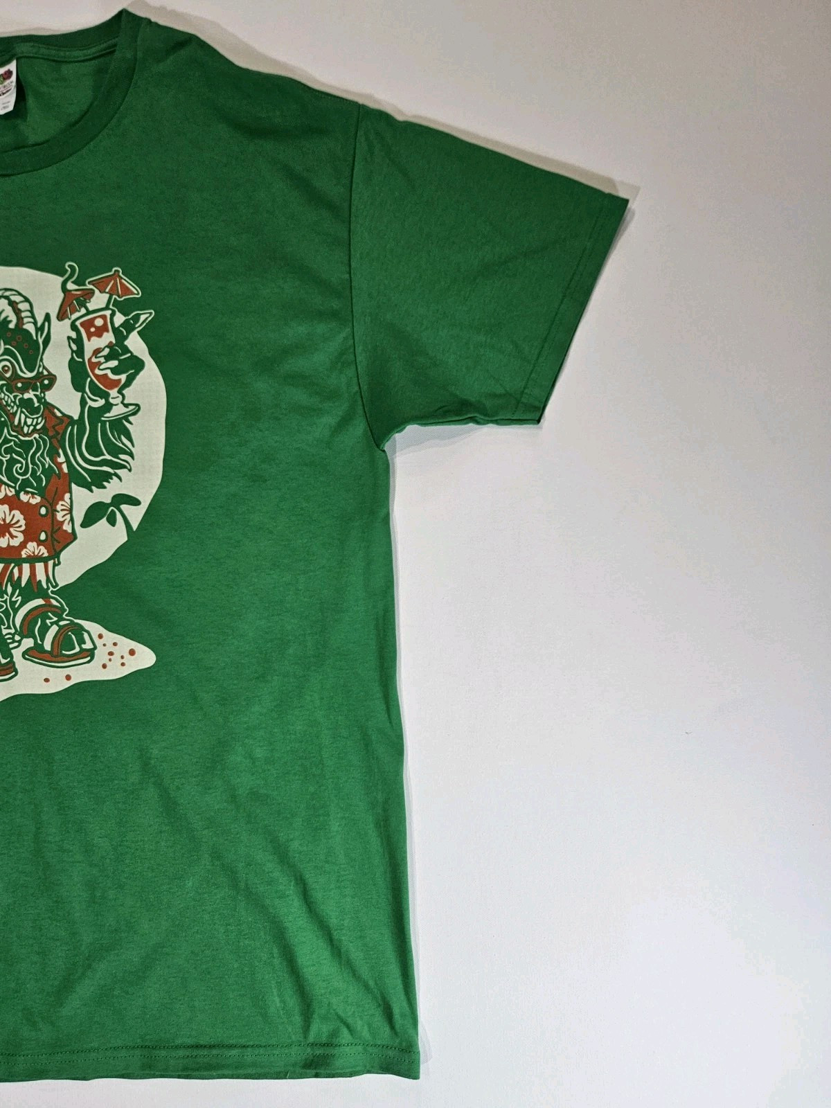 Krampus T-shirt Mens Large Green Fruit Of The Loom Christmas Holiday Horror Tee