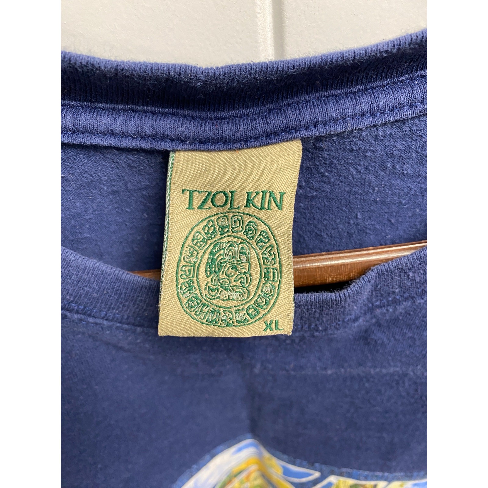 Tzolkin Guate Guatemala Graphic Shirt Mens XL Blue Pre Owned