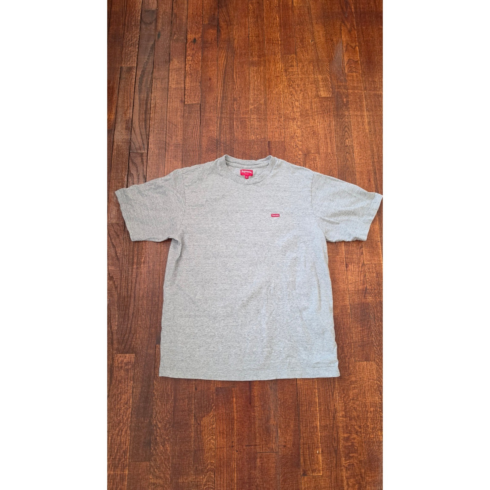 SUPREME Box Tee Heater Gray Small front side Logo Streetwear Cotton T-Shirt szM