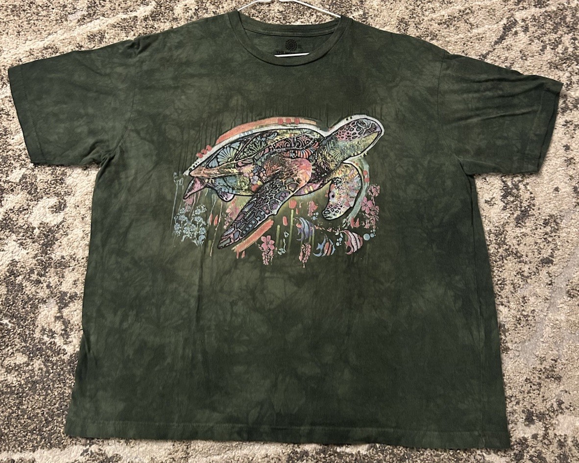 The Mountain Tie Dye Shirt XXL Green Turtle Aquatic