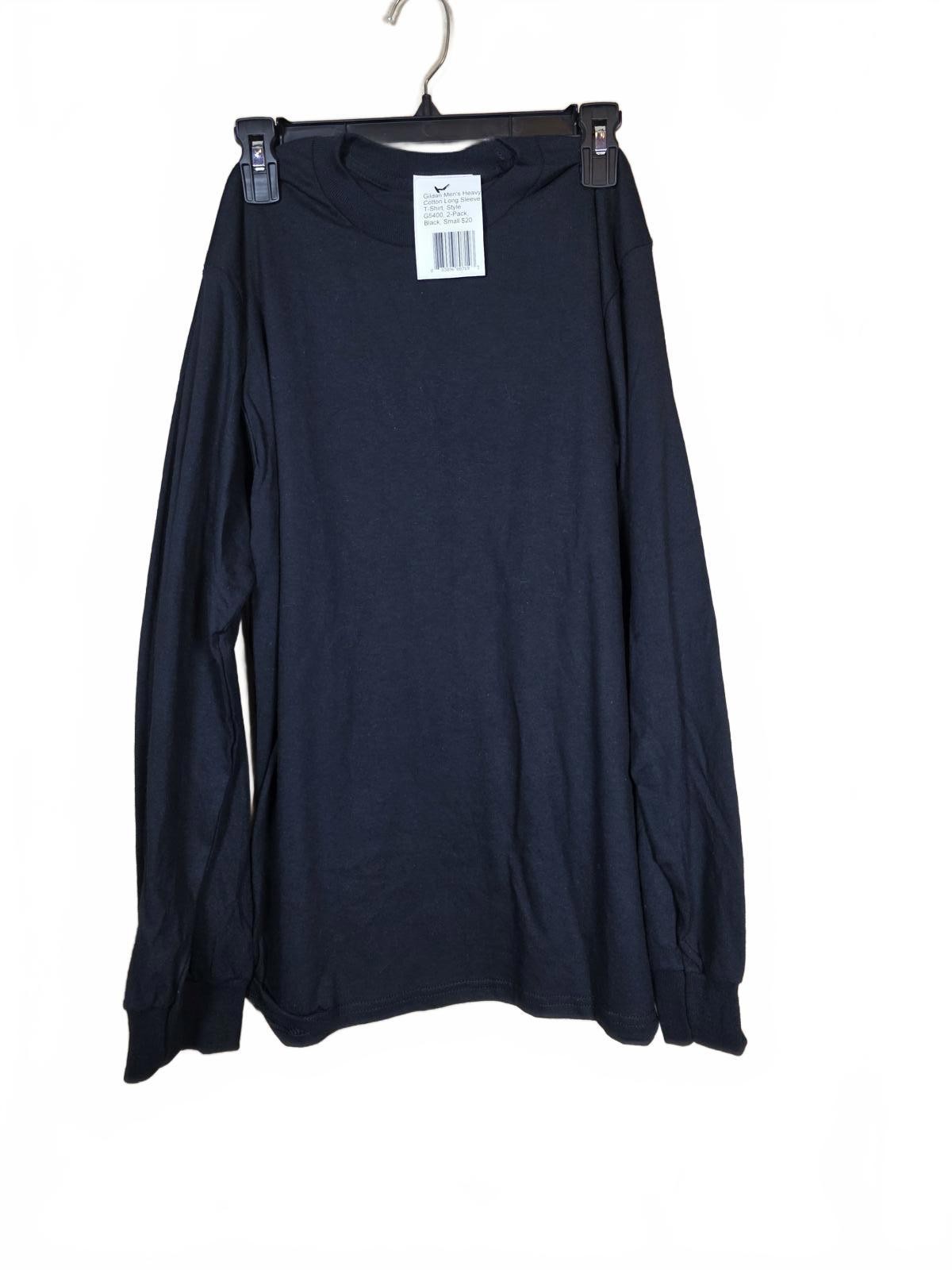 Gildan Men&rsquo;s Heavy Cotton Long Sleeve T-Shirt, Style G5400, 2-Pack, Black, Small