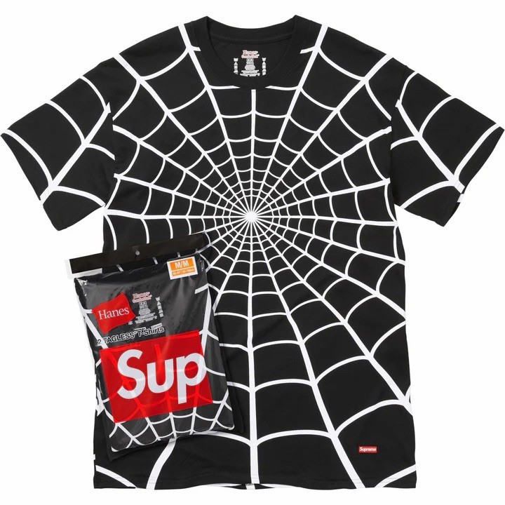 Size M Supreme SS26 Hanes Spider-Man Tagless Tees 2-Pack Black NEW IN HAND