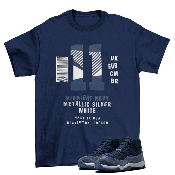 Box Label Midnight Navy Shirt to Match Jordan 11 Midnight Navy / AR0715-441