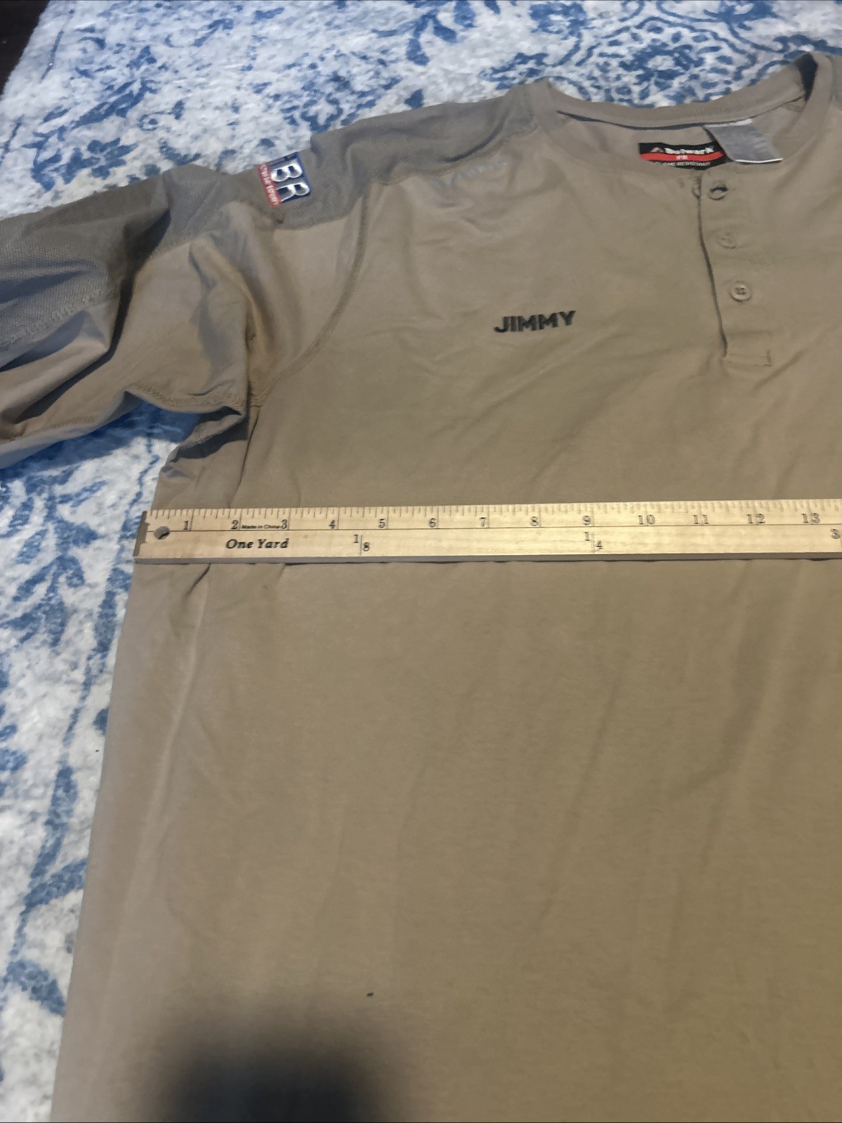 Bulwark Shirt Mens XL-LN Tan FR Flame Resistant Henley Work Long Sleeve Stretch