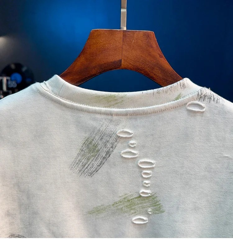 New Retro Personalized Short Sleeve T-Shirt Men&rsquo;s Loose Casual Half Sleeve Top