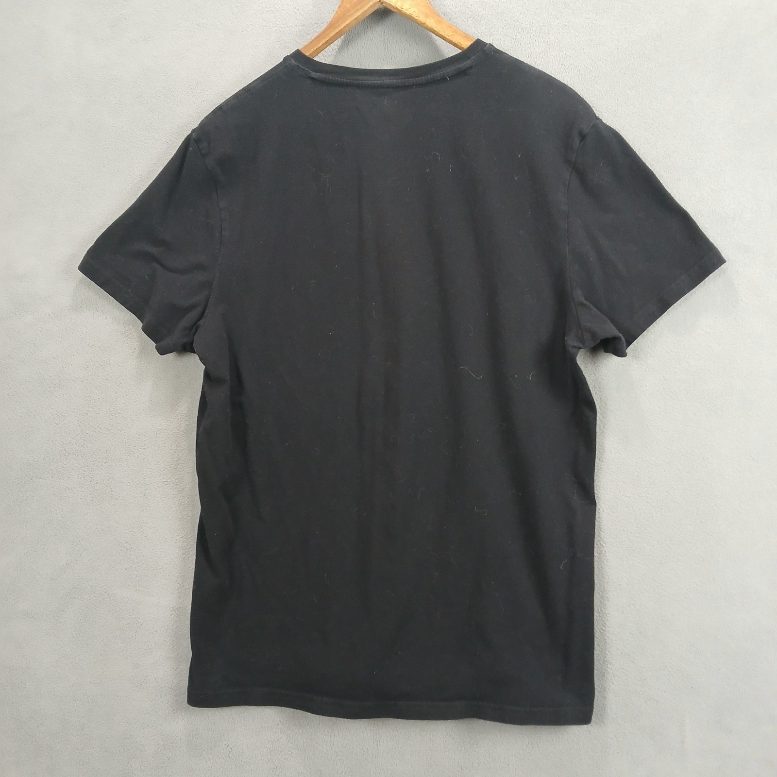 Alfani T Shirt Mens Large Black Cotton Stretch Slim Fit V Neck Short Sleeve