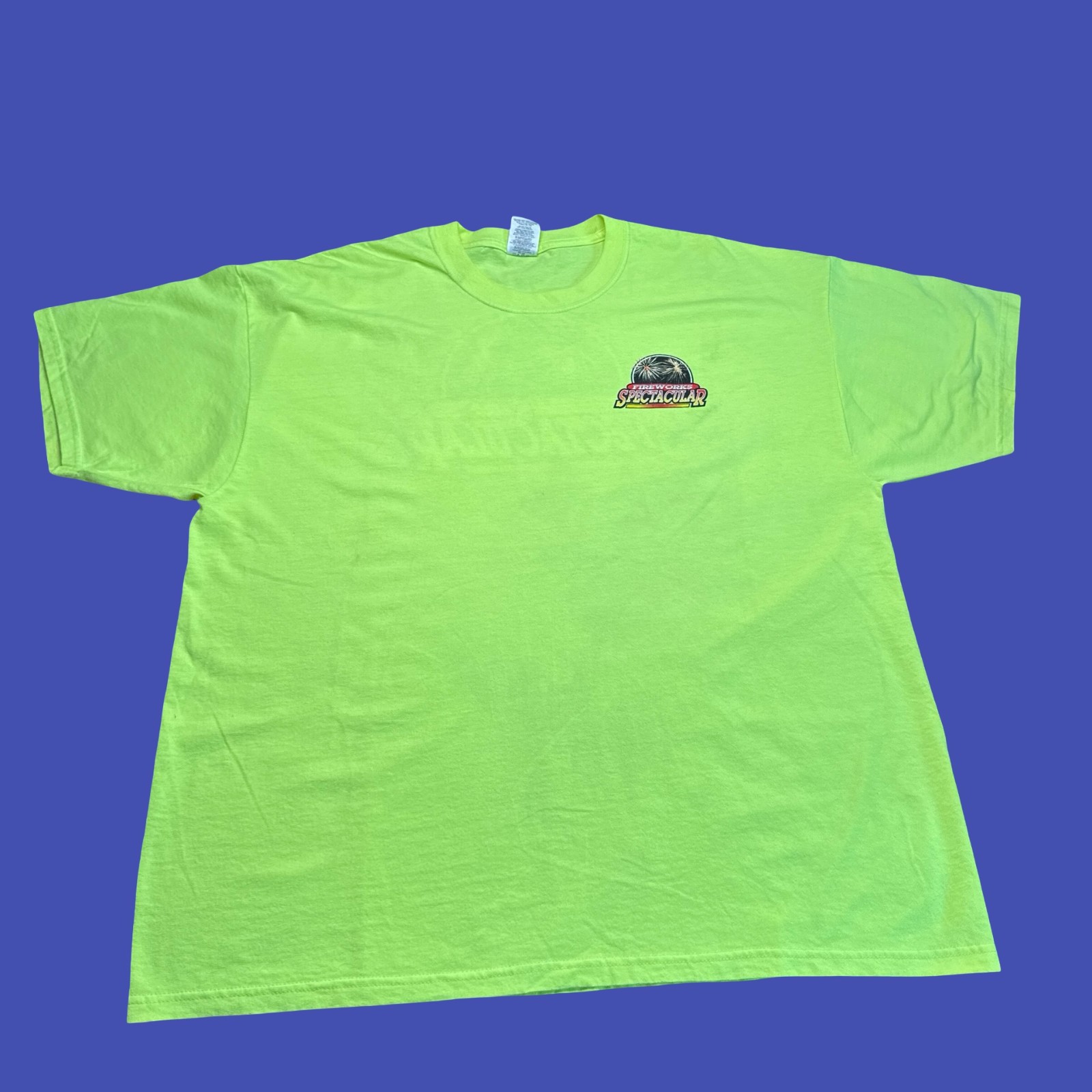 Lot of 3 Fireworks Graphic T Shirt 2XL XXL Mens Blue Green Pyrotechnics Y2K