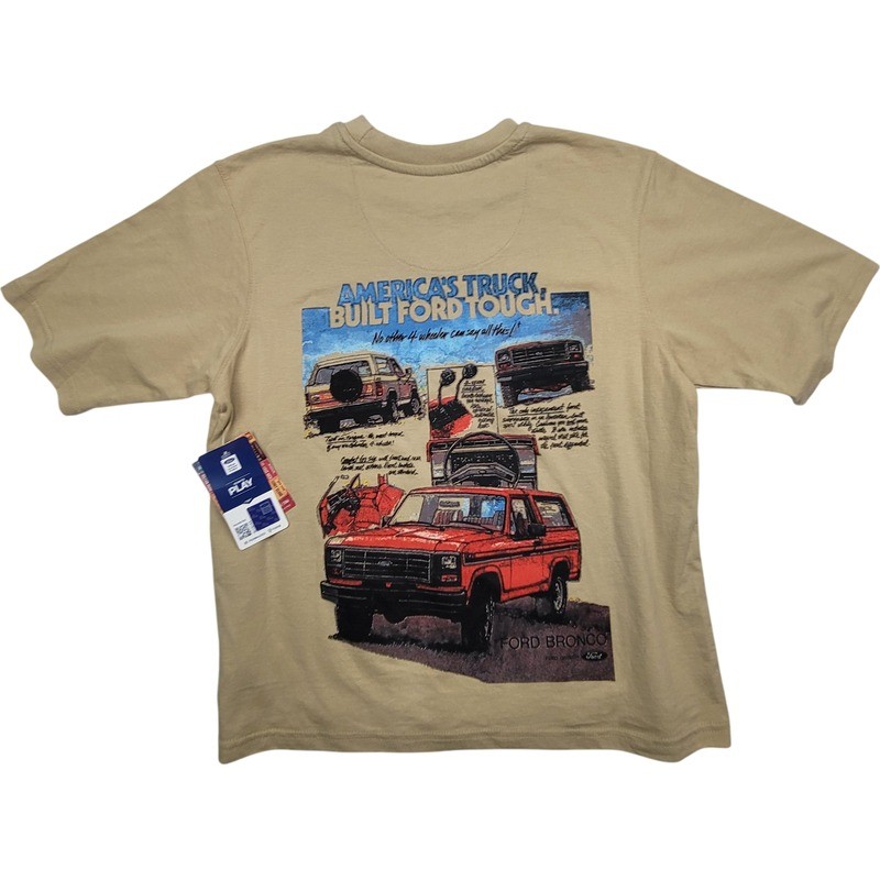 Ford Bronco Men&rsquo;s Beige Shirt Size Small Cotton Blend Graphic Tee