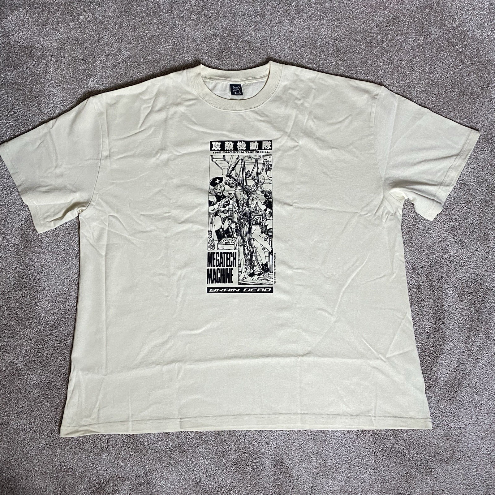 Brain Dead x Ghost In The Shell Megatech Machine T-shirt – Natural XL NEW RARE