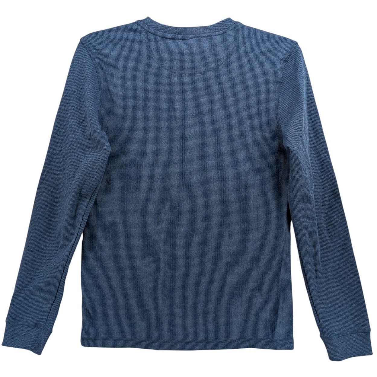 Members Mark Thermal Henley Tee S Blue Long Sleeve Tshirt Waffle Knit Layering