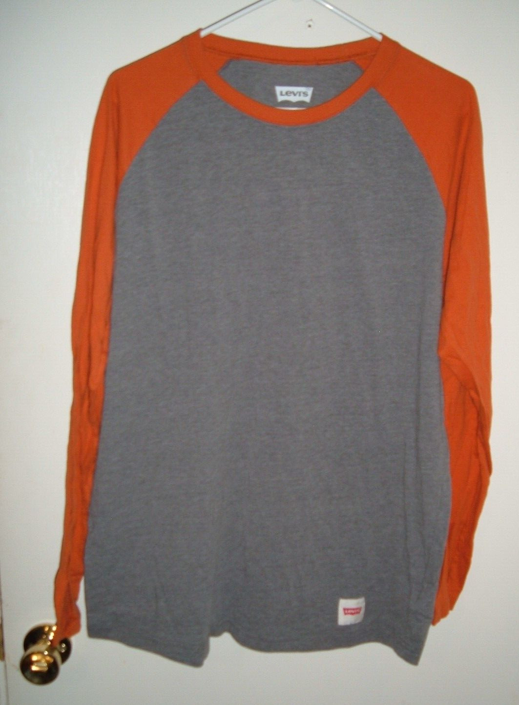Levi&rsquo;s Adult XL Cotton/Poly Blend Gray/Burnt Orange Long Sleeve Shirt