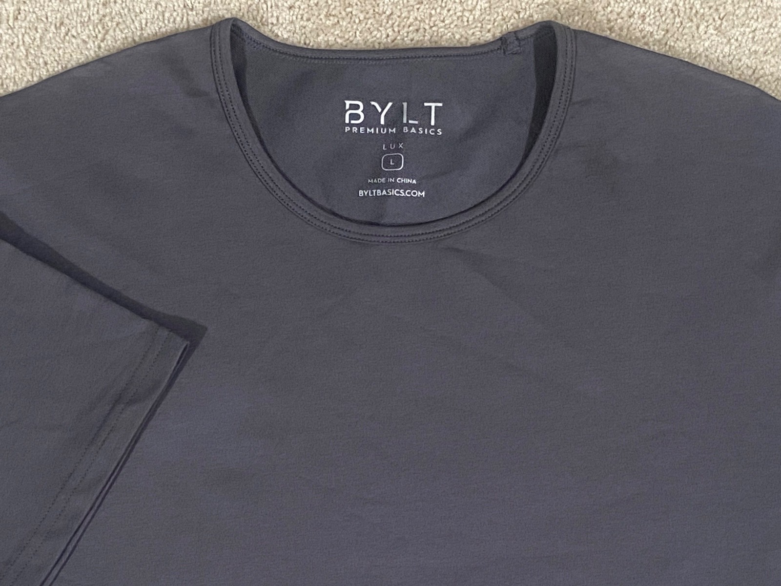 NWT BYLT Mens Size L Premium Basics Drop Cut Lux Short Sleeves T-Shirt