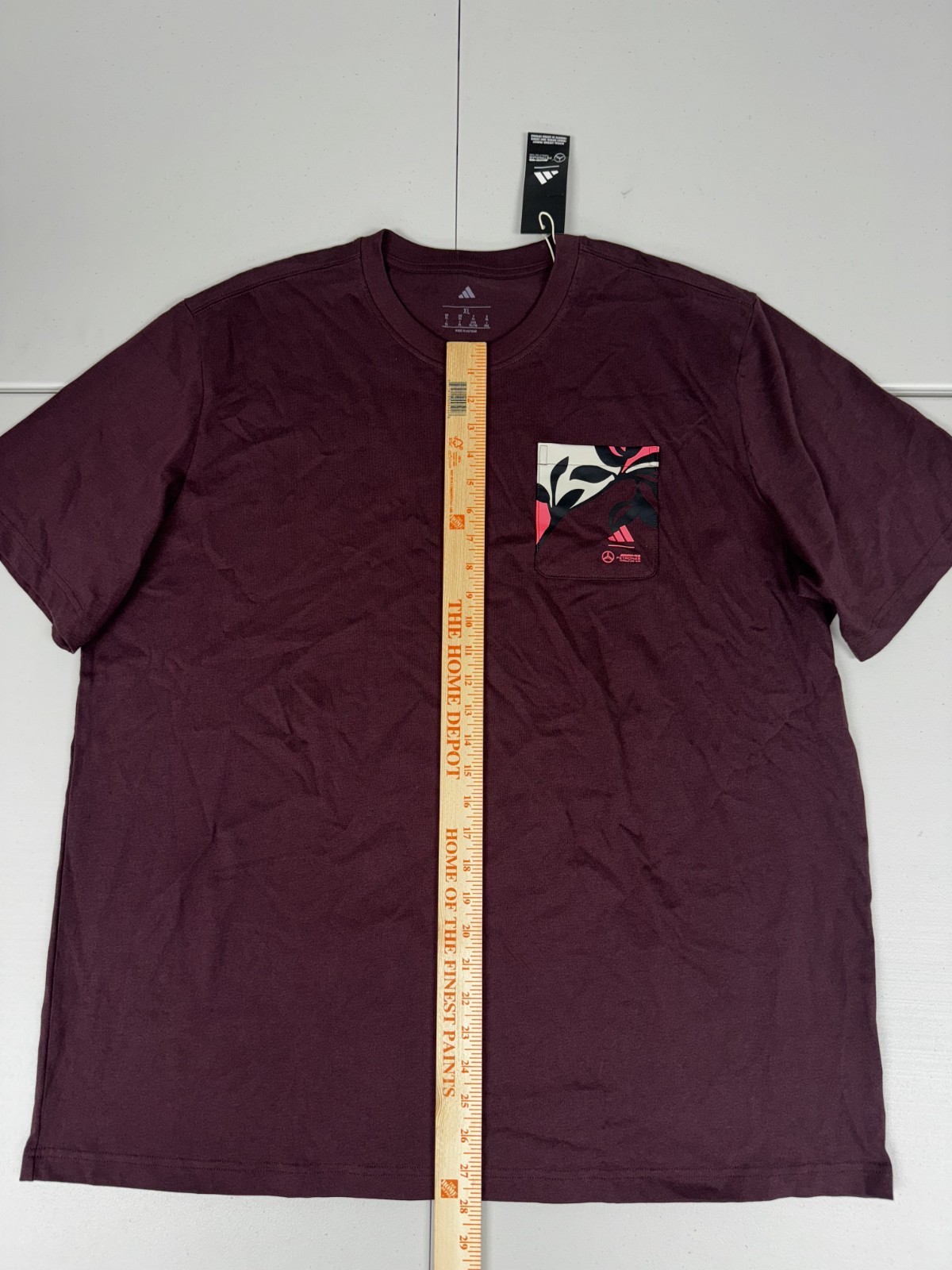 Adidas Men&rsquo;s F1 Mercedes Miami Graphic Pocket T-Shirt NWT $30 Pick Size Maroon
