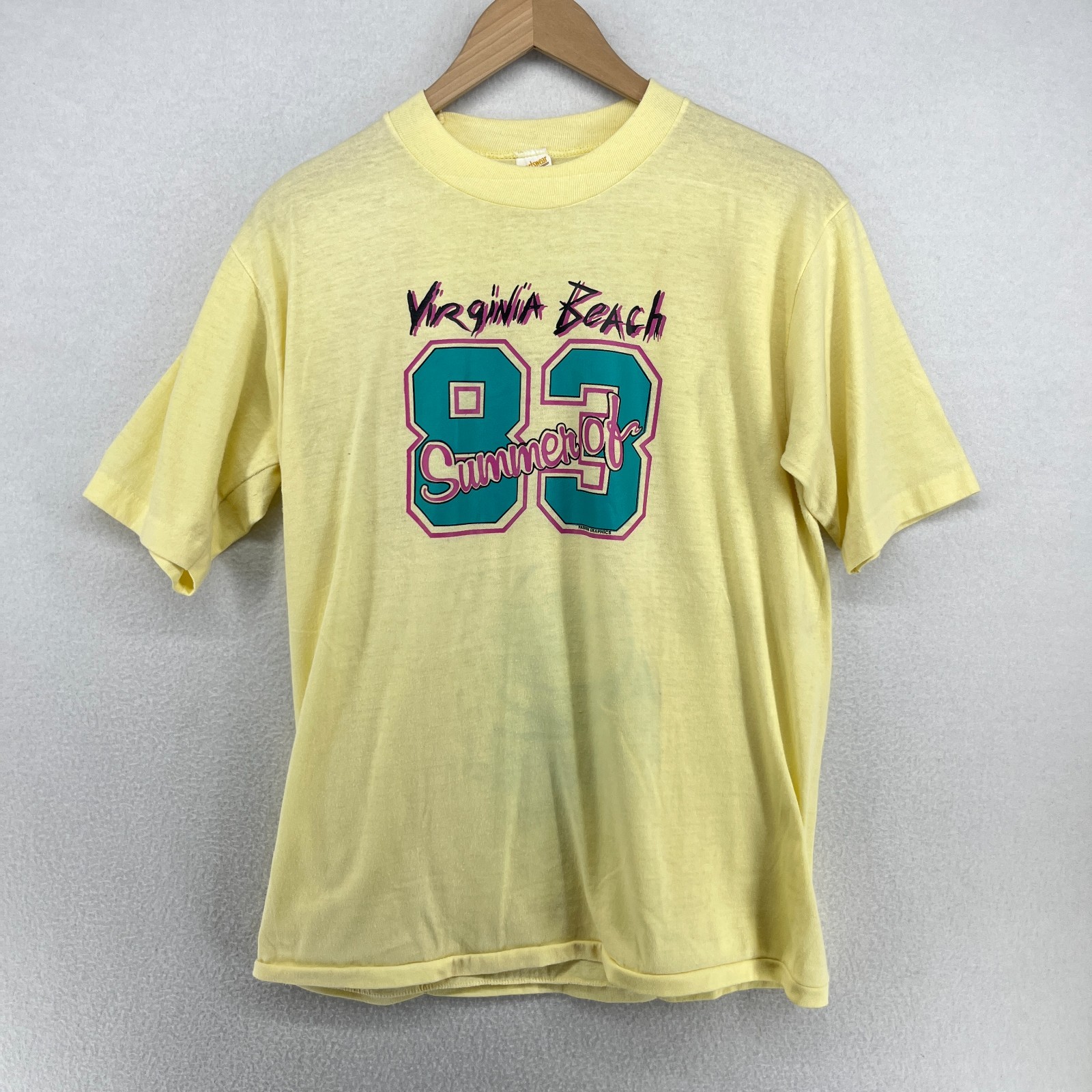 VIRGINIA BEACH Shirt Mens L 80s SUMMER 1983 Single Stitch Spring Break USA VTG