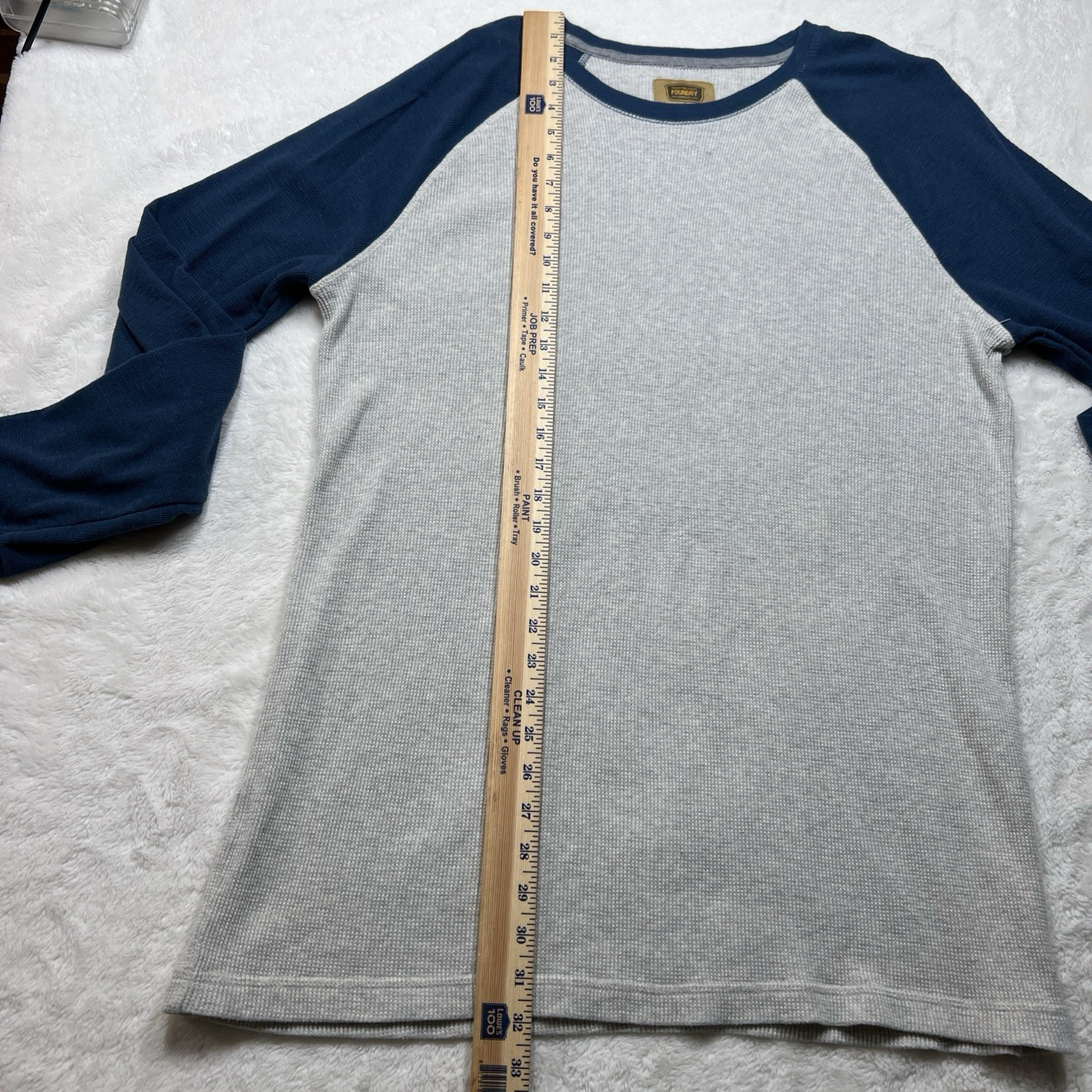 The Foundry Supply Co Mens Long Sleeve Thermal Tee Shirt Size L Tall 100% Cotton