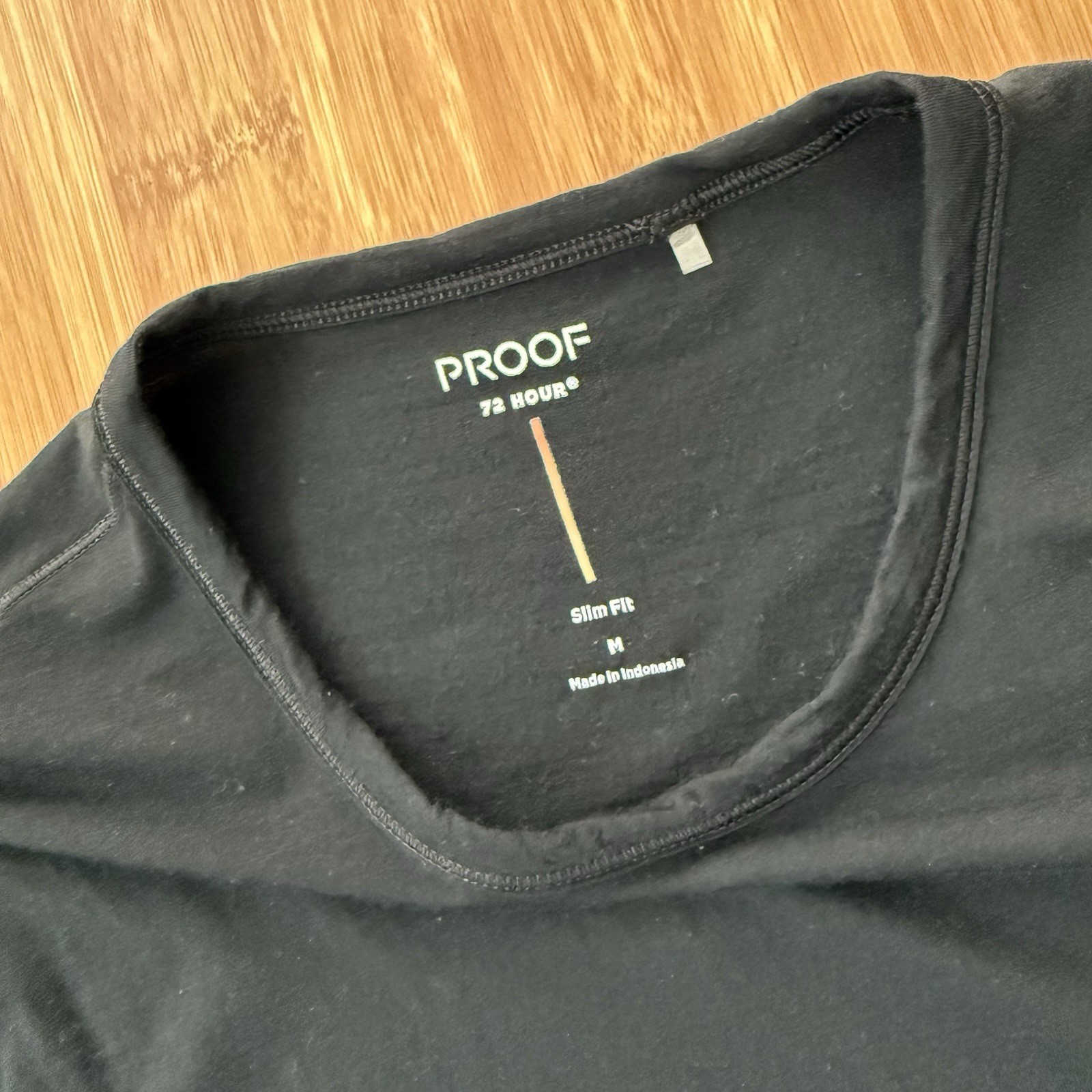 Proof 72-Hour Merino Wool Blend T Shirt Men Medium Black Huckberry Casual SS