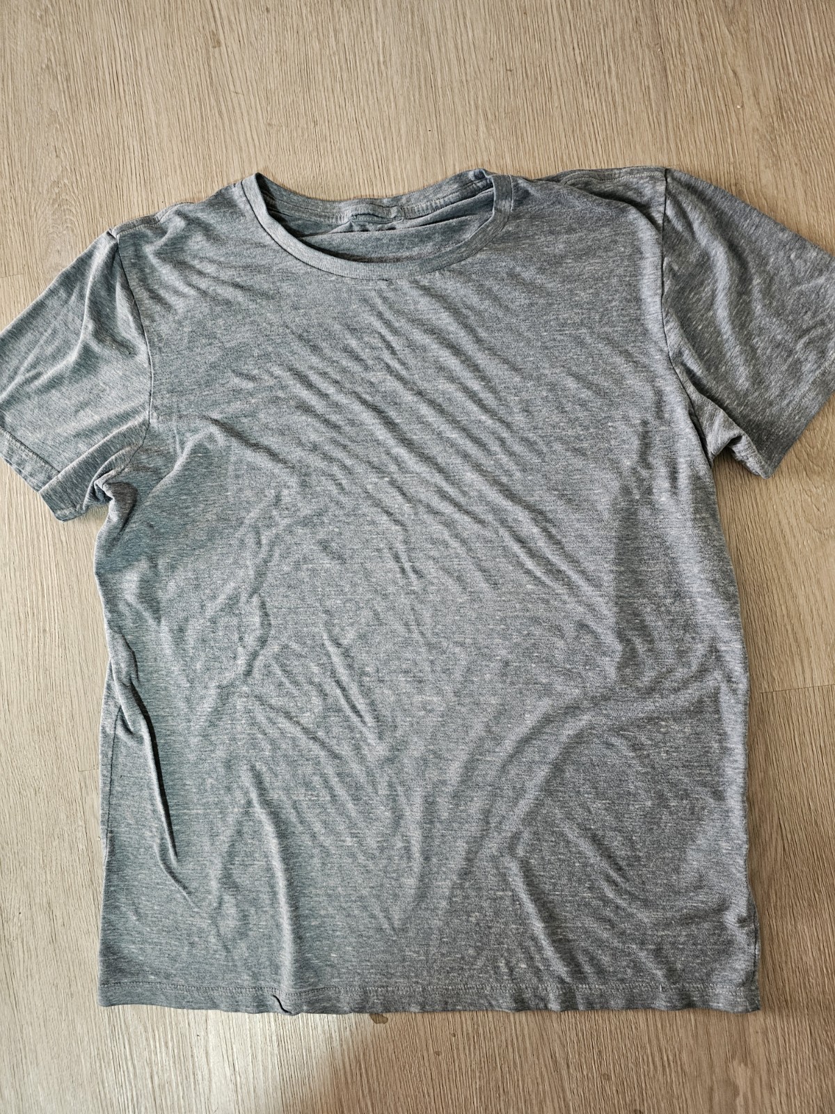 Marine Layer Mens Large Shirt Grey Slub Knit Crew Neck Short Sleeve Lightweight