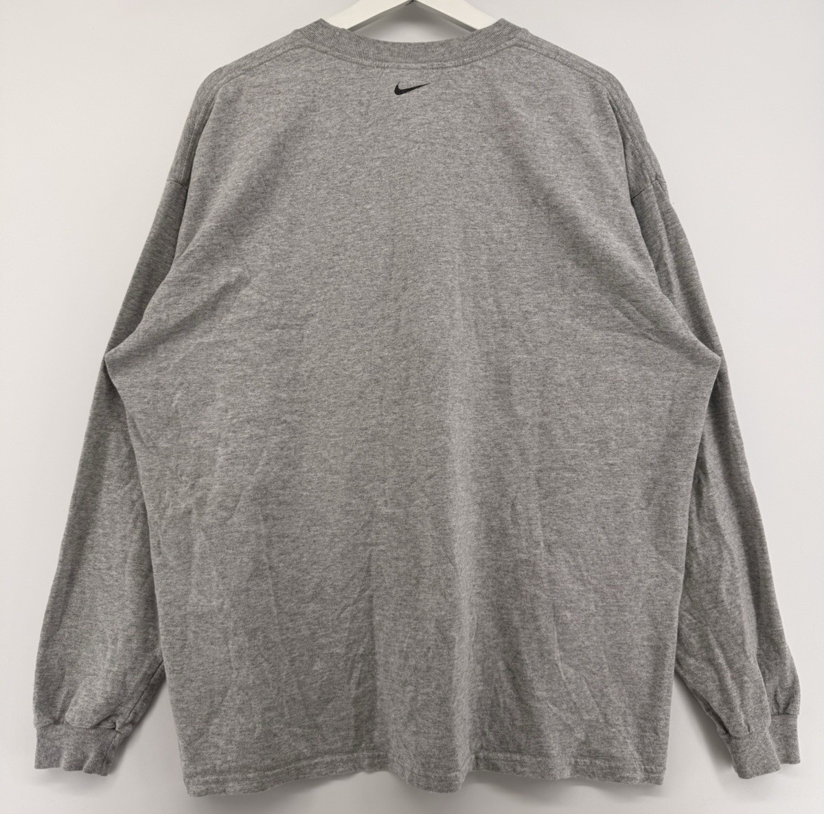 Vintage 2000s Nike Team Mens Long Sleeve T Shirt Gray Swoosh Logo Athletic XL