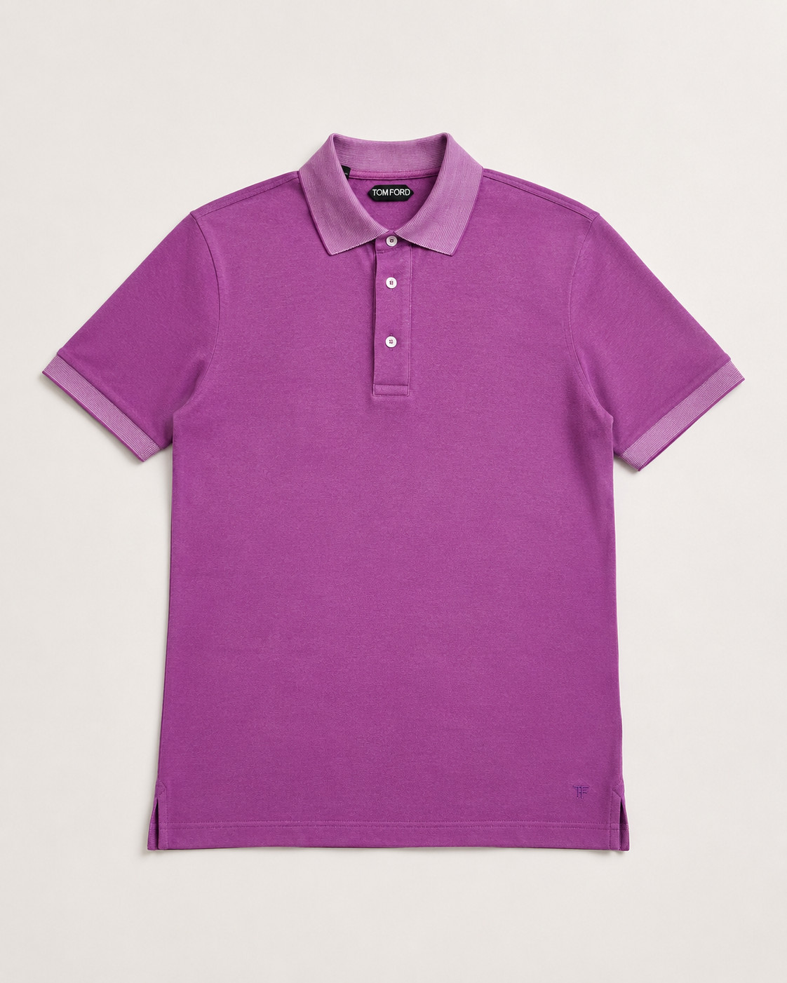 Tom Ford Purple Piqué Polo Shirt Slim Fit Size 52 IT / Large Made in Italy