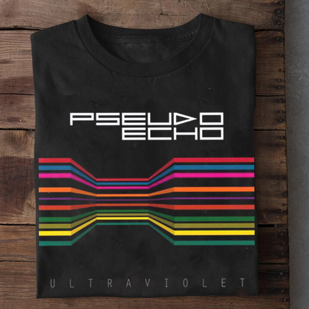 NEW Pseudo Echo Band Ultraviolet Short Sleeve Black All Size Shirt OB05