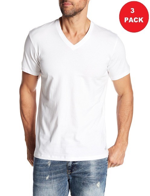 New 3 Pack CLASSIC FIT Calvin Klein Mens V Neck Crew Neck T Shirt Tee