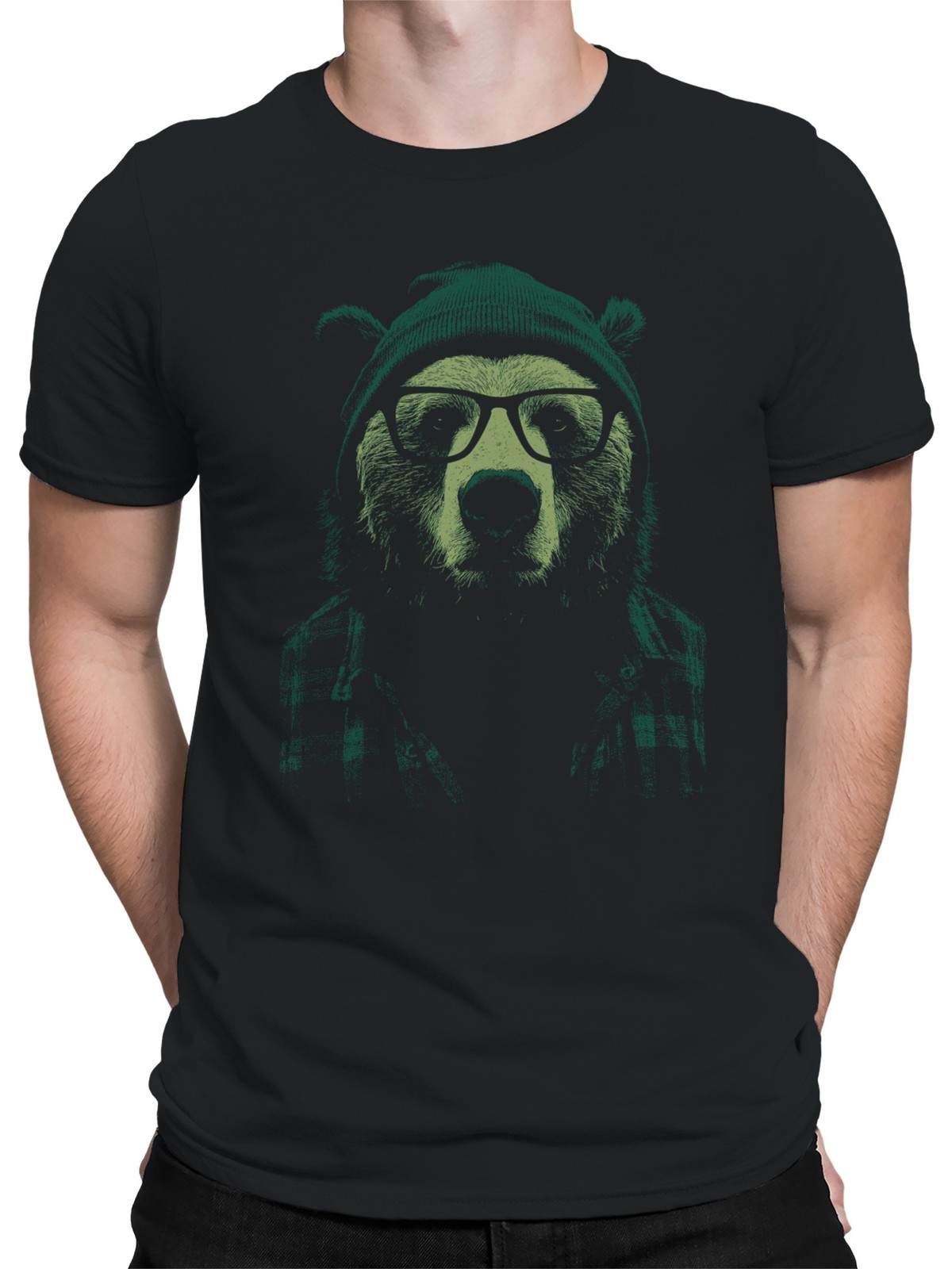 Hipster Bear: Cool Plaid Vibe Men&rsquo;s T-shirt