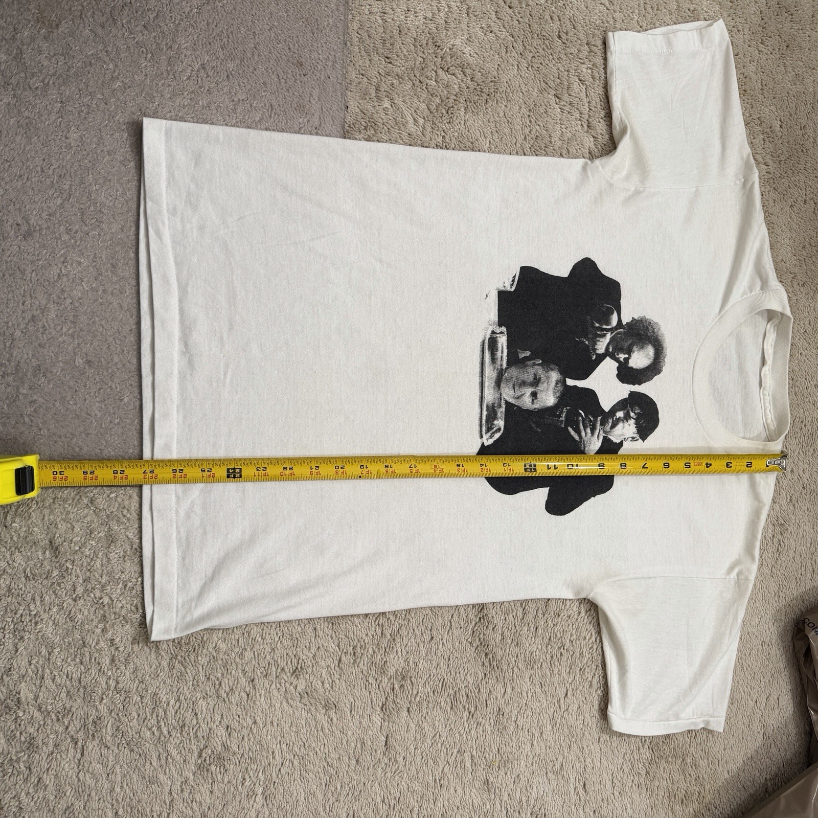 Vintage Three Stooges Head On Plate Comedy Promo Photograph Graphic Shirt S 80s