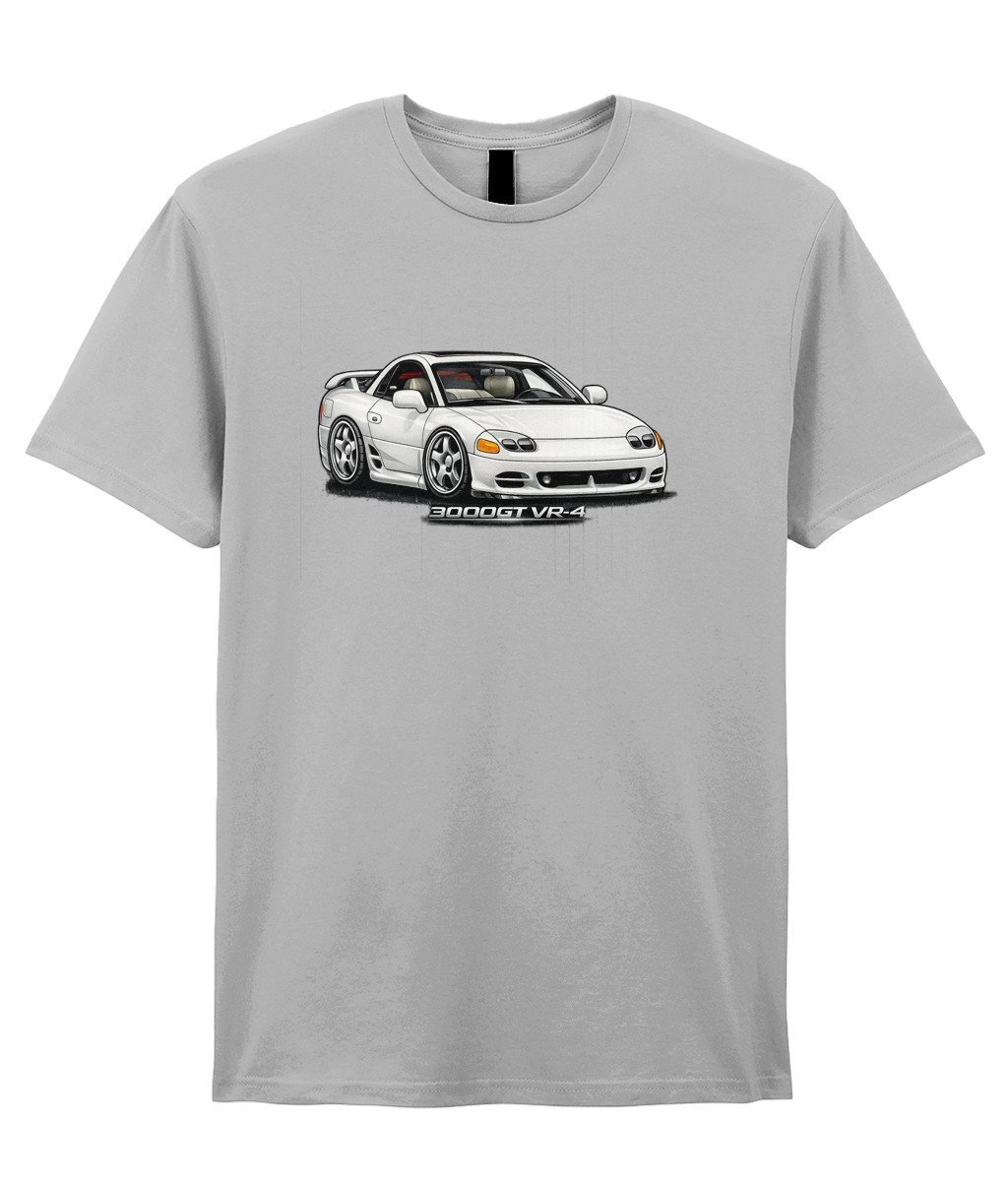 Cartoon Car Drawing T-Shirt featuring a Mitsubishi 3000GT VR-4 2nd Gen