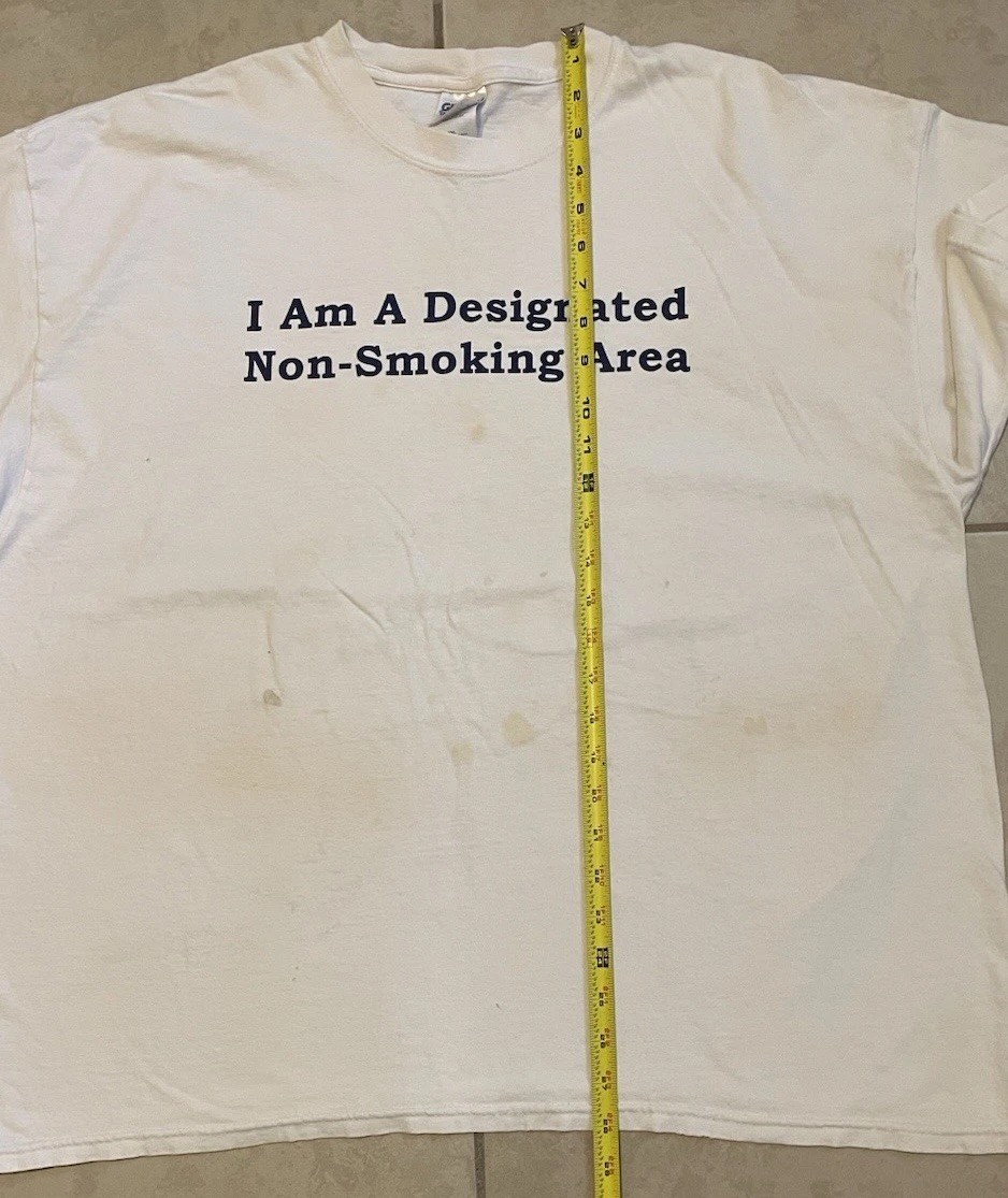 Vtg Im A Non Smoking Area Faded Distress Shirt XXL Funny Saying Drugs Weed 90s