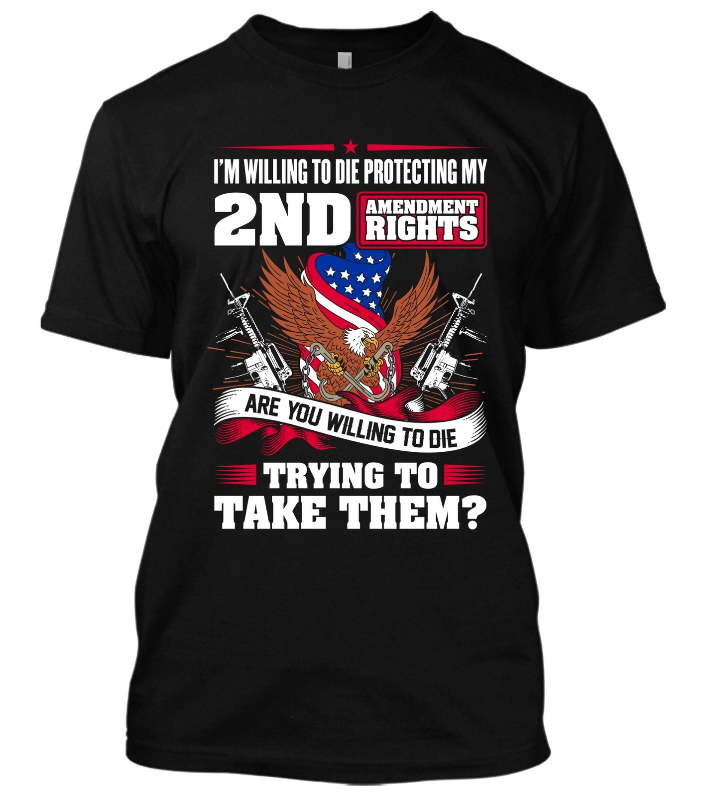 2nd Amendment New Men&rsquo;s Shirt Guns Rights AR15 Pro-Guns Molon labe USA Flag Tees