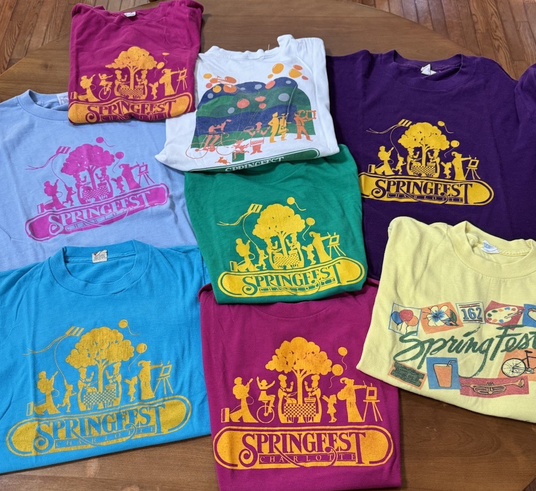 Vintage Springfest Tees Bundle Charlotte NC 1980s Various Sizes And Colors