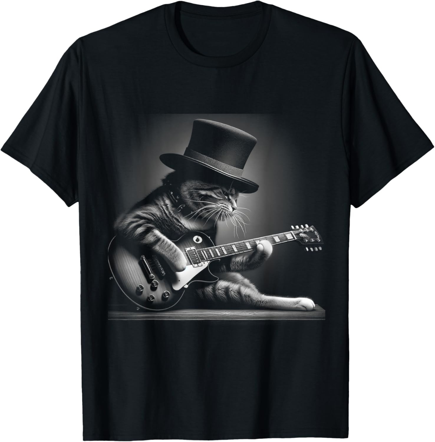 Cat Playing Guitar – Funny Rock Music Guitar Cat T-Shirt