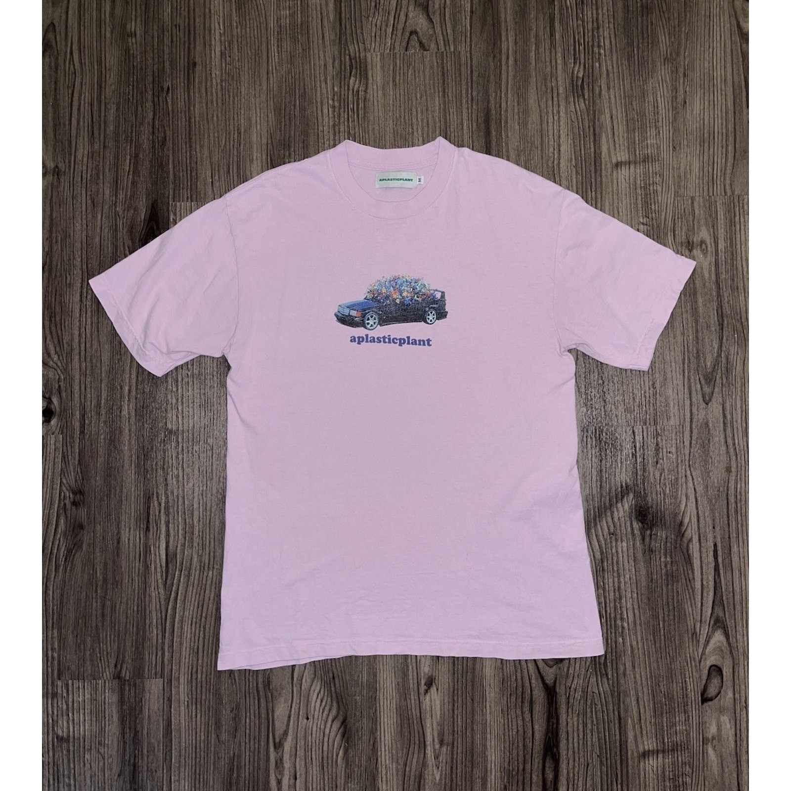 APLASTICPLANT Size Medium Shirt A Plastic Plant Pink Car Plants Instagram Page