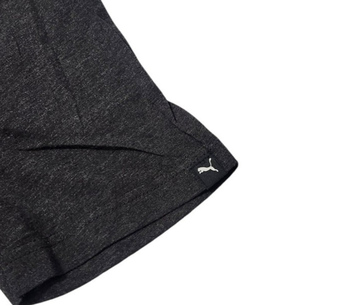 Puma Mens M Logo T-Shirt Dry Cell Tee Dark Heather Gray Short Sleeve Poly Cotton