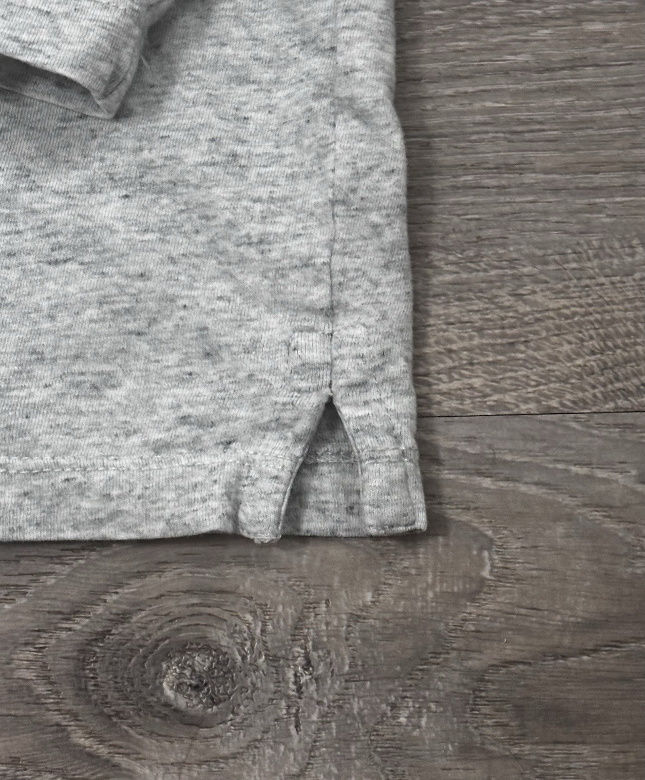 Club Monaco Men&rsquo;s Long Sleeve Crew Neck Pocket T-Shirt Marled Gray Cotton Size L