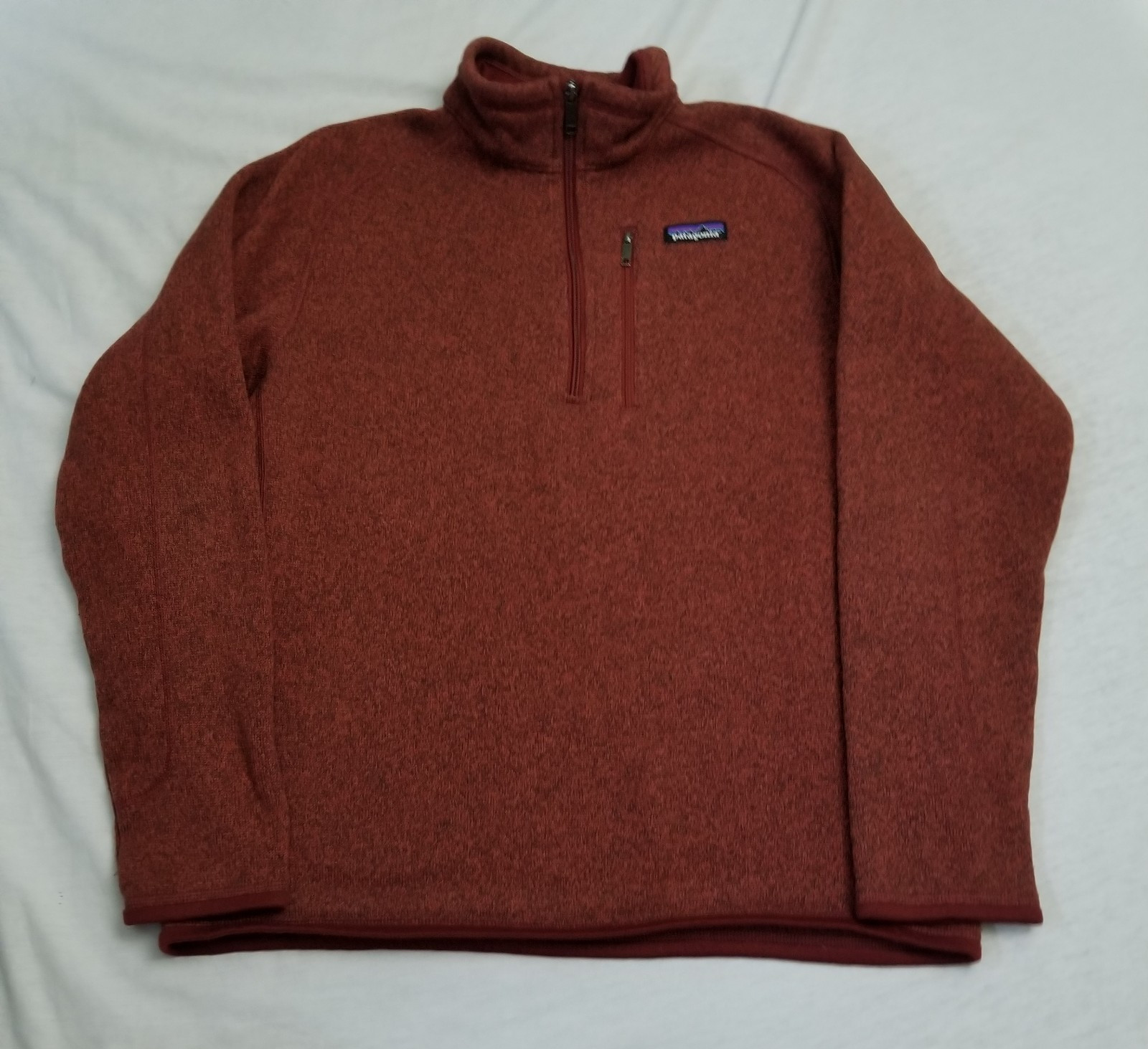 Patagonia Better Sweater 1/4 Zip Mens Medium Red Cinder Jacket Pullover Fleece